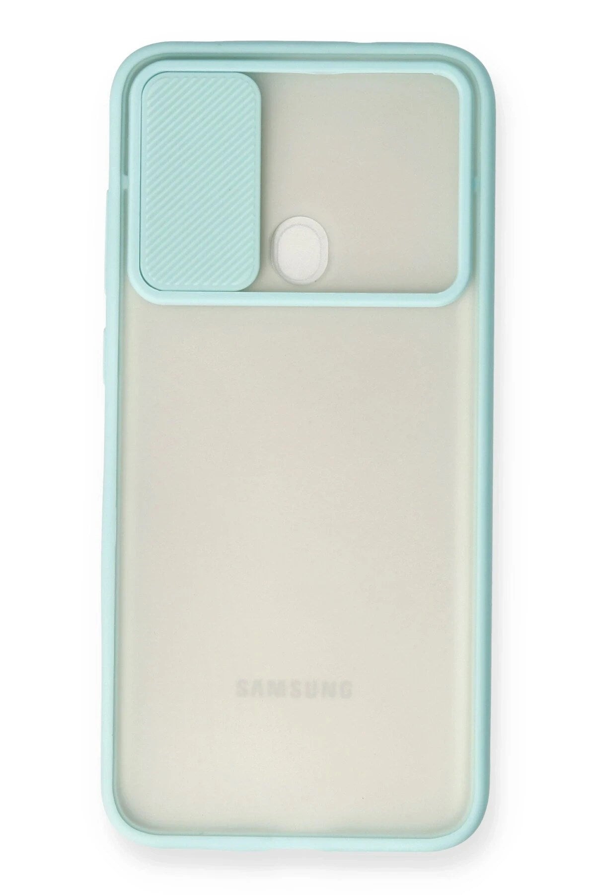 Mey İthalat® Samsung Galaxy A11 Kılıf Palm Buzlu Kamera Sürgülü Silikon - Turkuaz