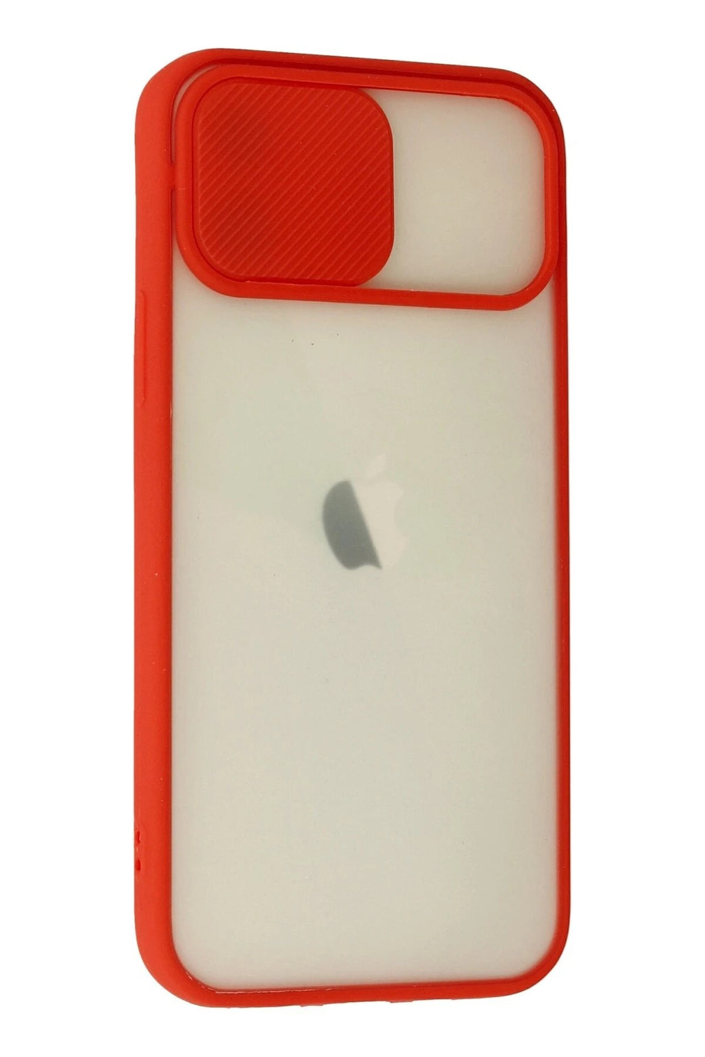 Mey İthalat® iPhone 12 Kılıf Palm Buzlu Kamera Sürgülü Silikon - Kırmızı