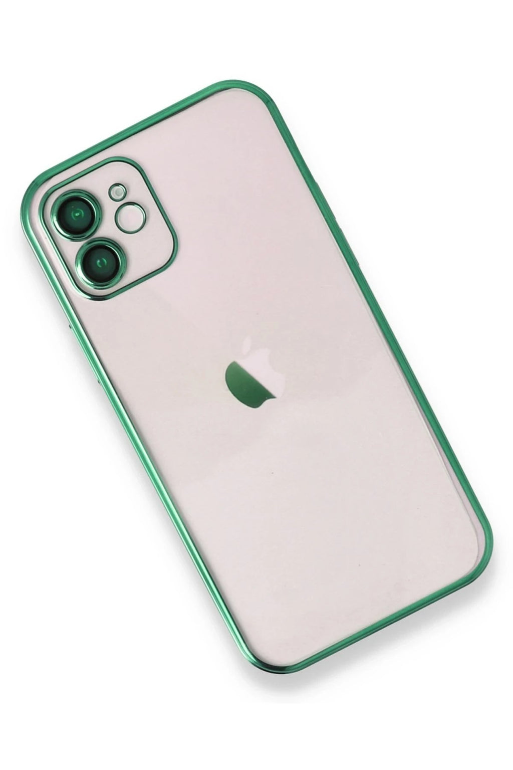 Mey İthalat® iPhone 12 Kılıf Lensli Silikon - Yeşil