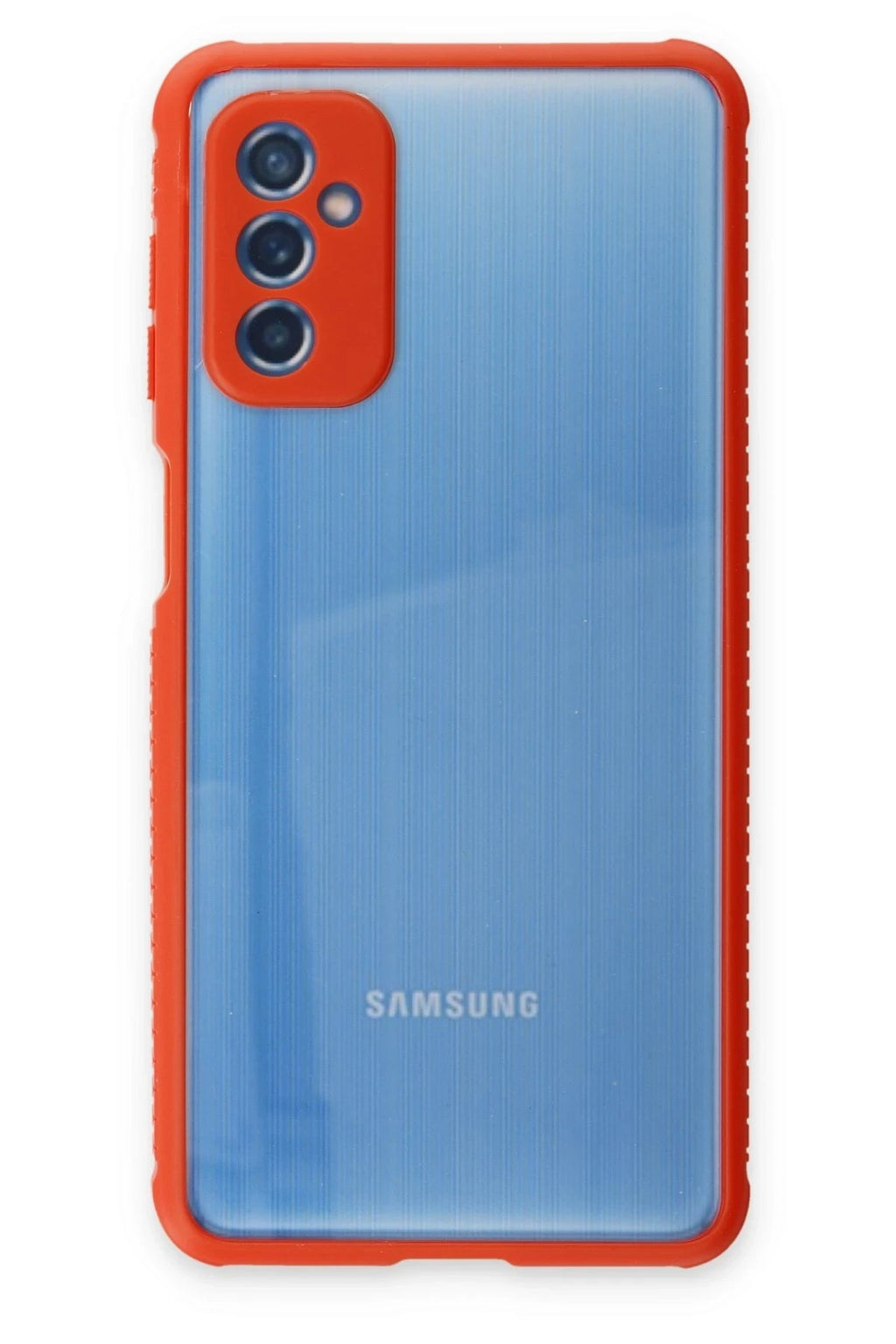 Mey İthalat® Samsung Galaxy M52 5G Kılıf Miami Şeffaf Silikon - Kırmızı