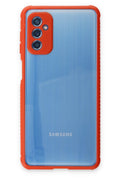 Mey İthalat® Samsung Galaxy M52 5G Kılıf Miami Şeffaf Silikon - Kırmızı
