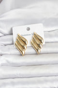 Mey İthalat® 316L Çelik Gold Renk Motif Model Kadın Küpe