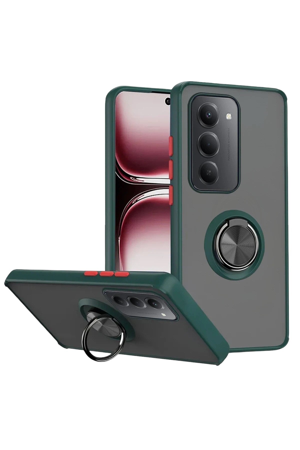 Mey İthalat® Redmi 15 4G Montreal Yüzüklü Silikon Kapak - Yeşil