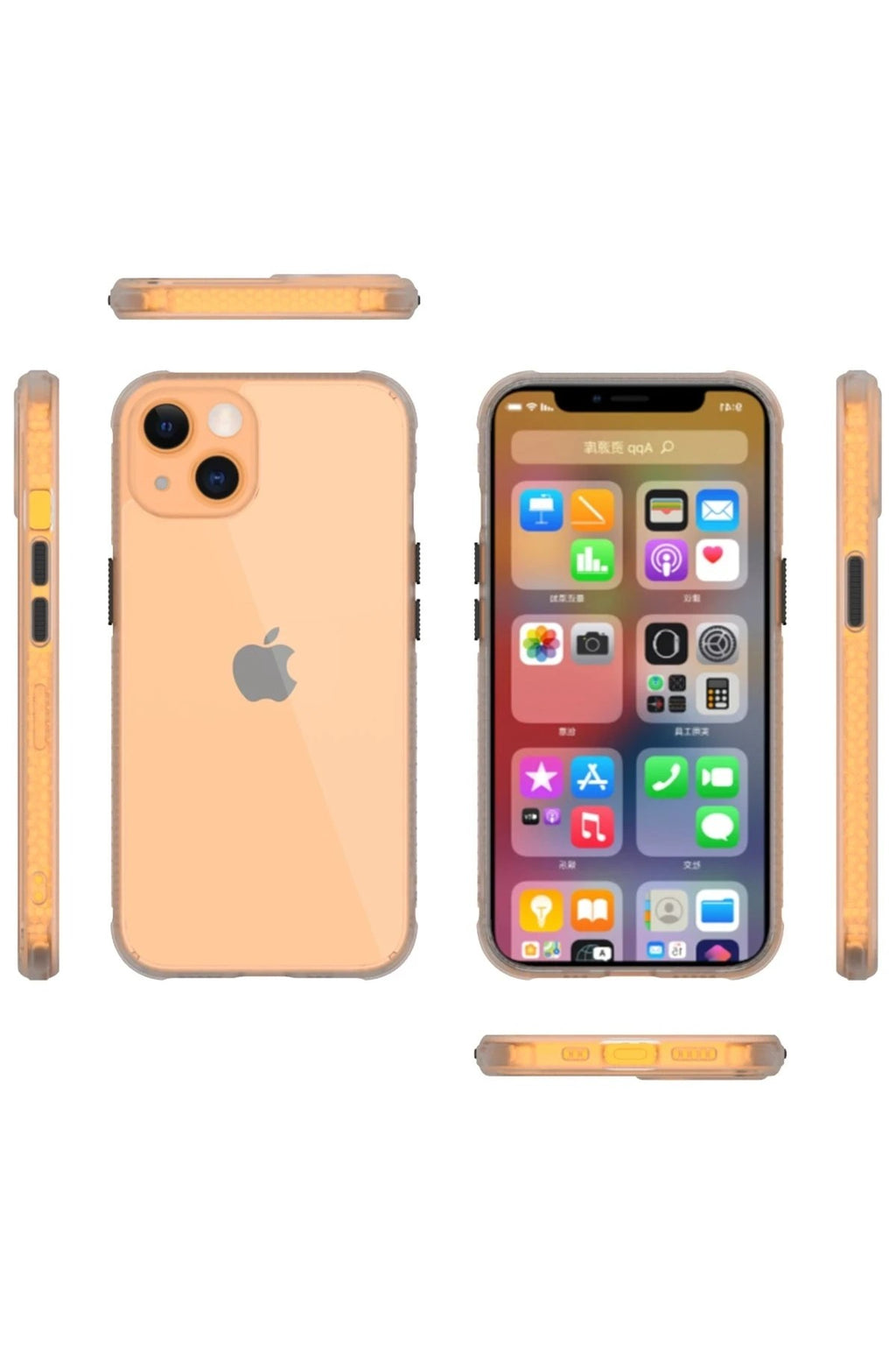 Mey İthalat® iPhone 13 Mini Kılıf Miami Şeffaf Silikon - Şeffaf