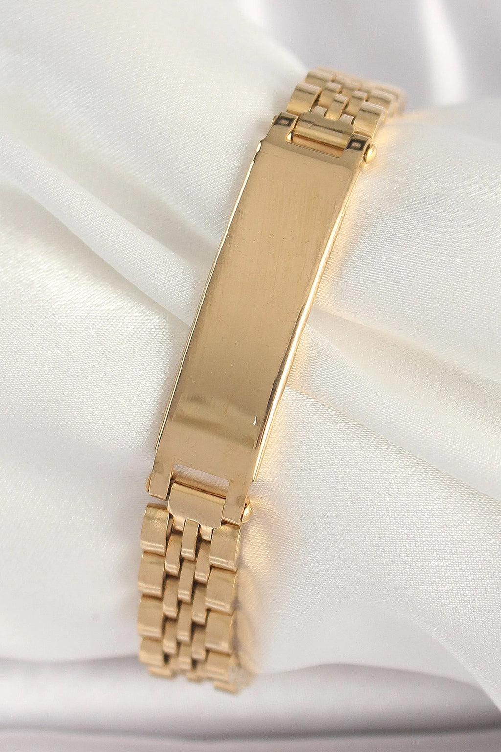 Mey İthalat® 316L Çelik Gold Renk Zincir Künye Model Erkek Bileklik