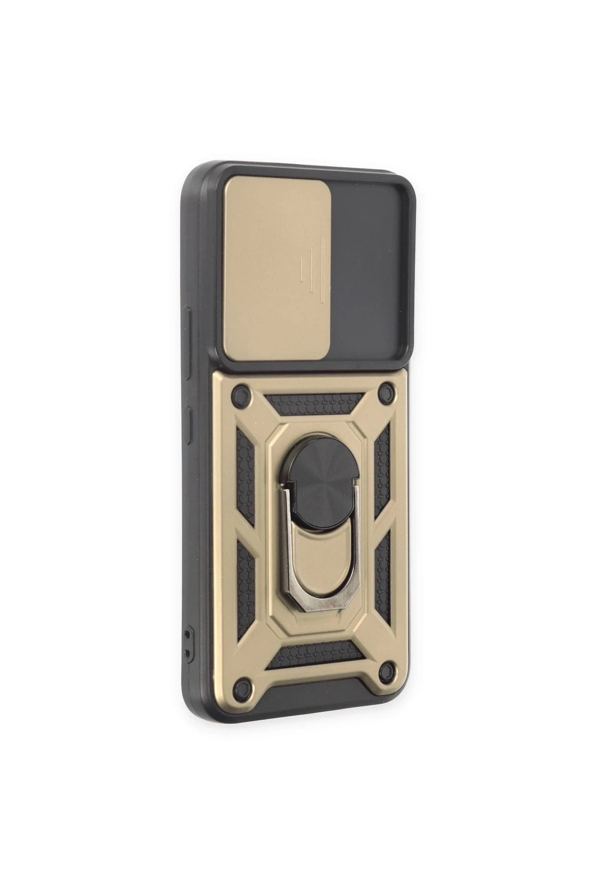 Mey İthalat® Samsung Galaxy S24 Kılıf Pars Lens Yüzüklü Silikon - Gold