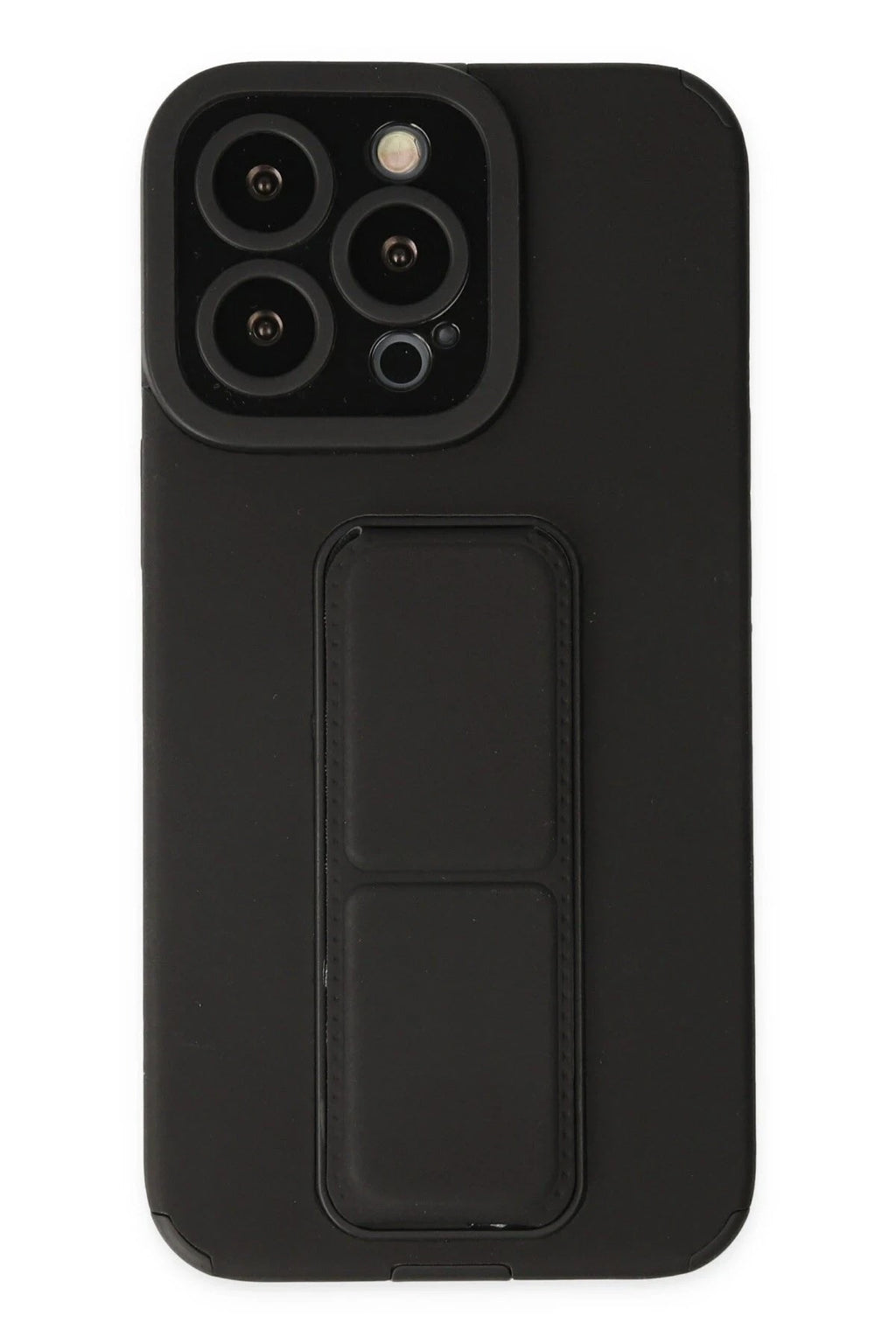 Mey İthalat® iPhone 14 Pro Kılıf Mega Standlı Silikon - Siyah
