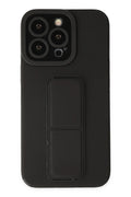 Mey İthalat® iPhone 14 Pro Kılıf Mega Standlı Silikon - Siyah