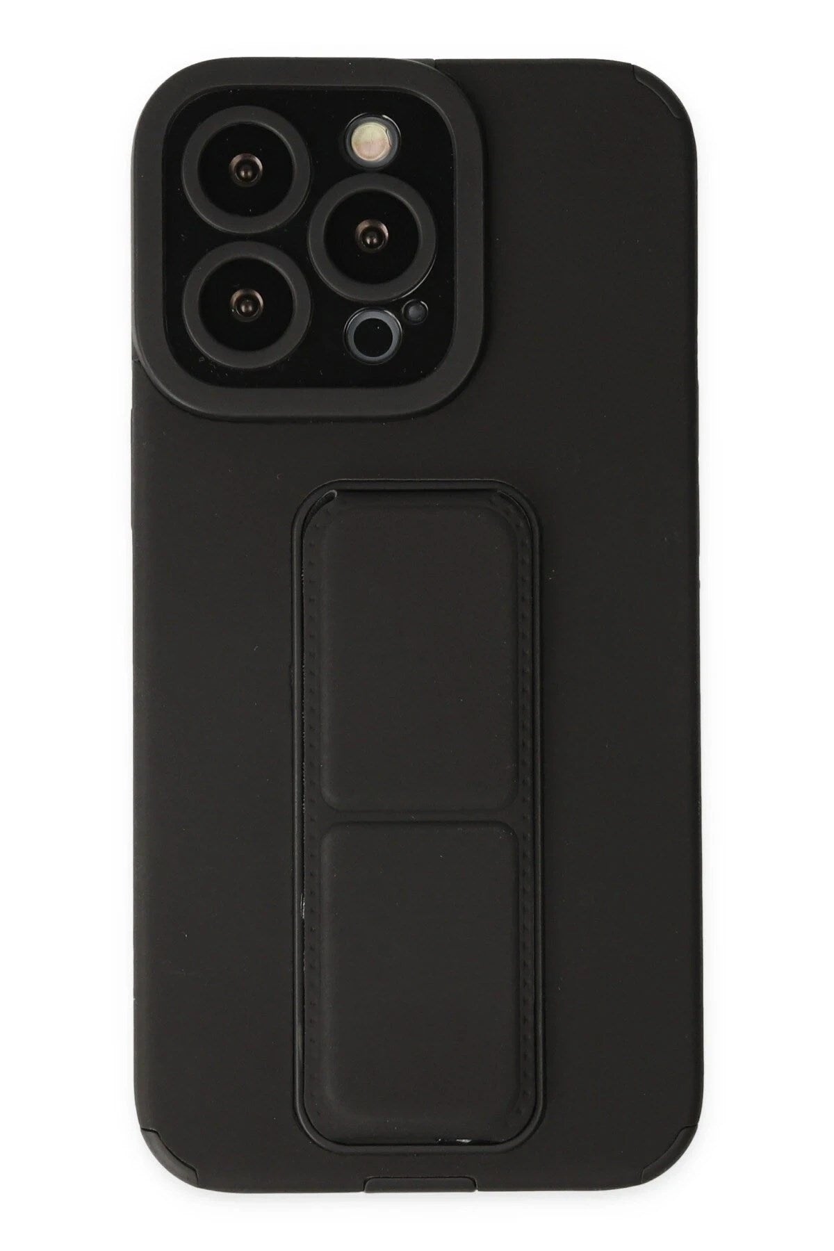 Mey İthalat® iPhone 14 Pro Kılıf Mega Standlı Silikon - Siyah