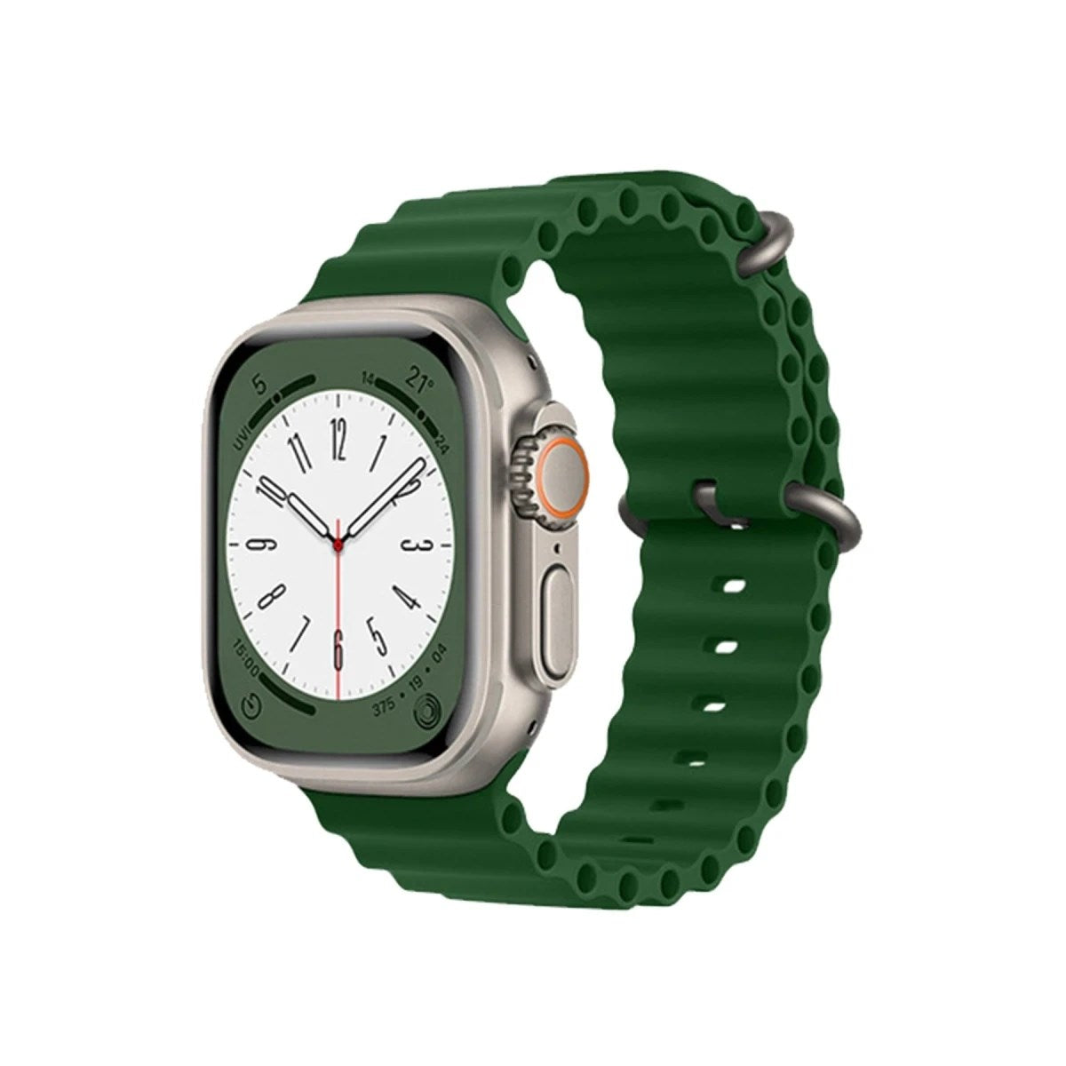 Mey İthalat® Watch 38mm Ocean Kordon - Koyu Yeşil