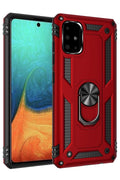 Mey İthalat® Samsung Galaxy A71 Kılıf Sofya Yüzüklü Silikon Kapak - Kırmızı
