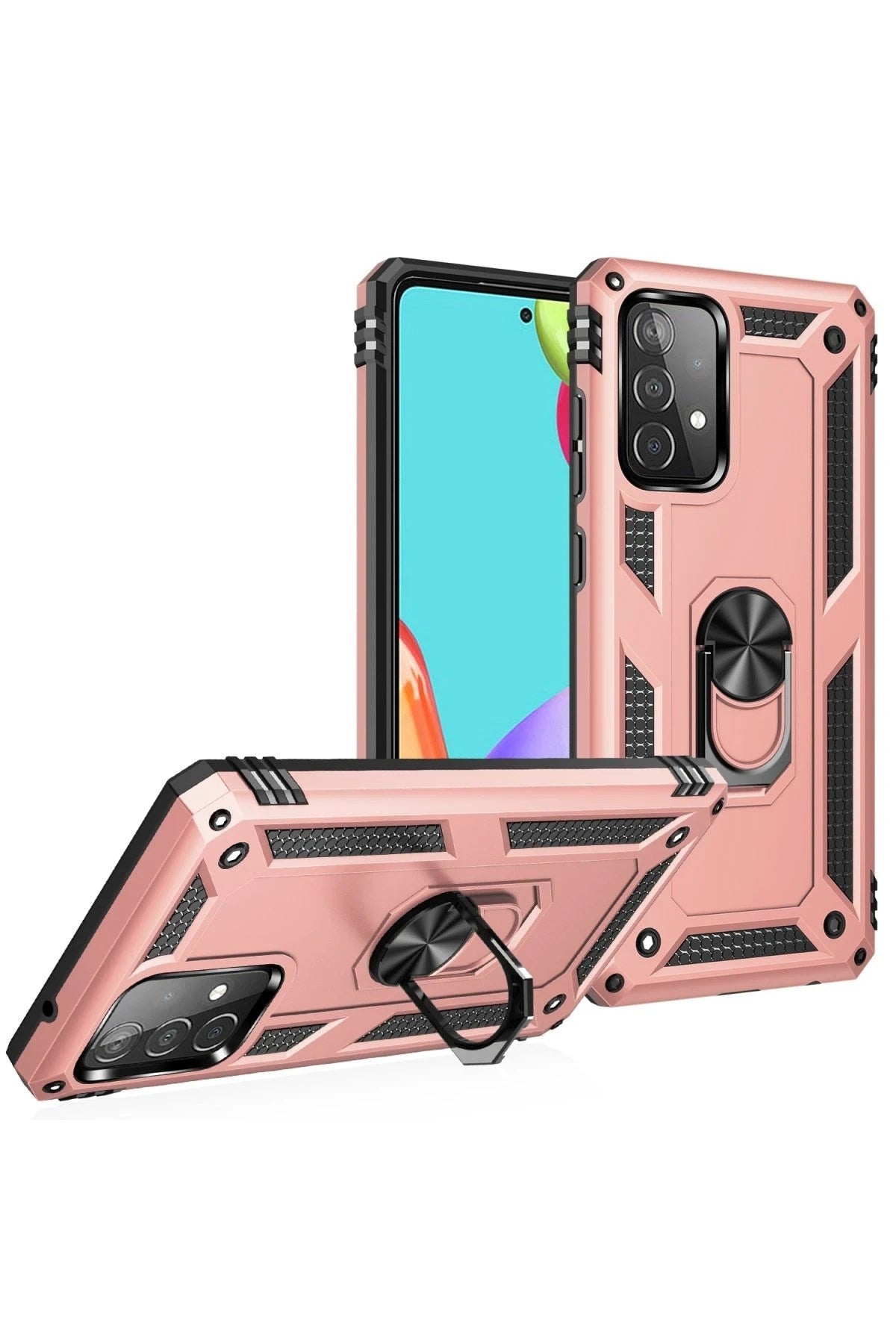 Mey İthalat® Samsung Galaxy A23 4G Kılıf Sofya Yüzüklü Silikon Kapak - Rose