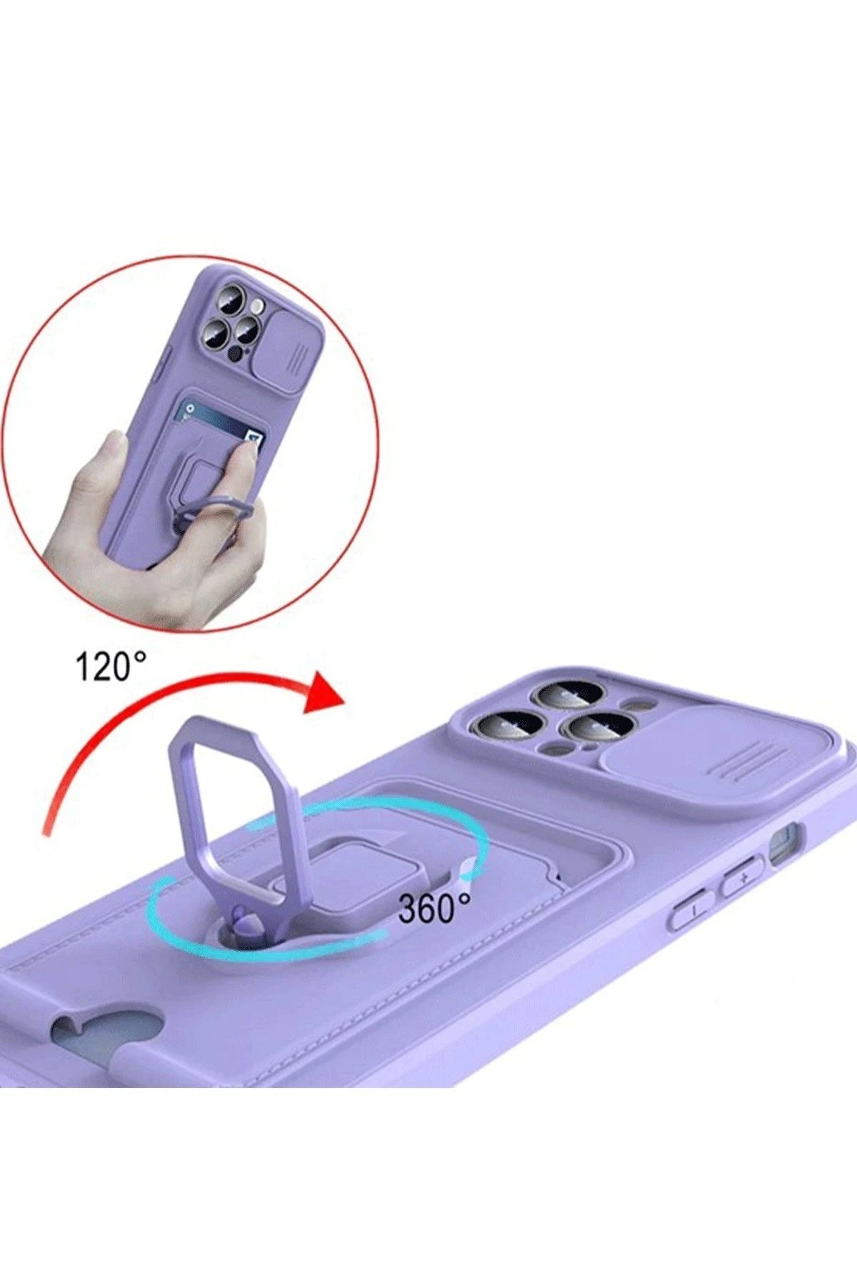 Mey İthalat® Mİ 11 Lite Kılıf Zuma Kartvizitli Yüzüklü Silikon - Siyah