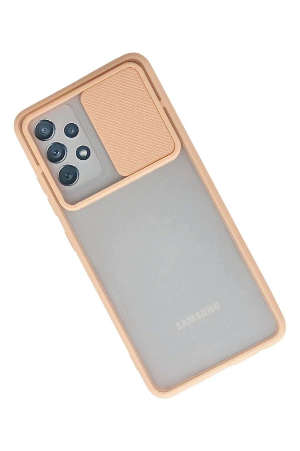 Mey İthalat® Samsung Galaxy A52 Kılıf Palm Buzlu Kamera Sürgülü Silikon - Pembe