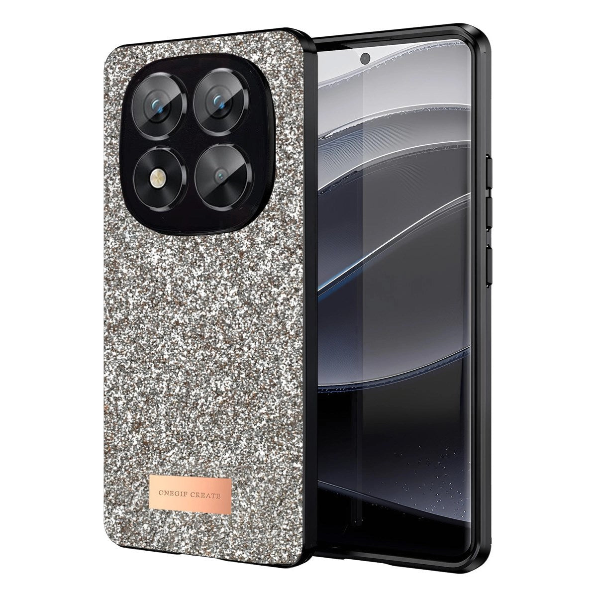 Mey İthalat® Redmi Note 14 Pro 5G Bright Simli Kapak - Gold