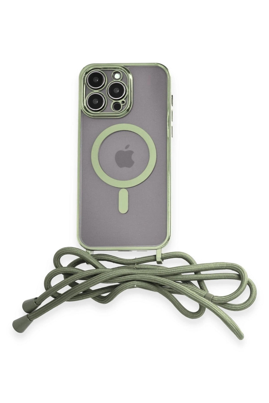Mey İthalat® iPhone 13 Pro Kılıf Divo Lazer Askılı Magsafe Kapak - Koyu Yeşil