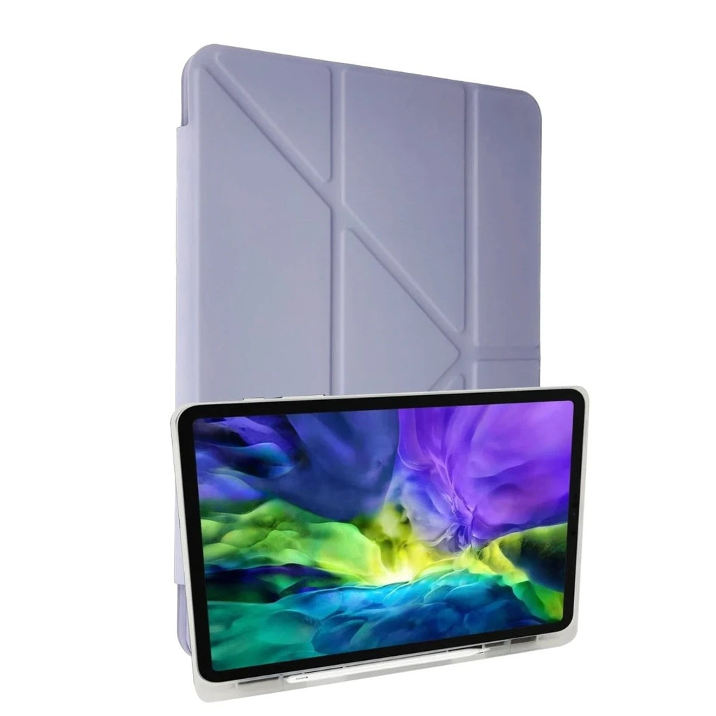 Mey İthalat® iPad 10.2 (8.nesil) Kılıf Kalemlikli Mars Tablet Kılıfı - Lila