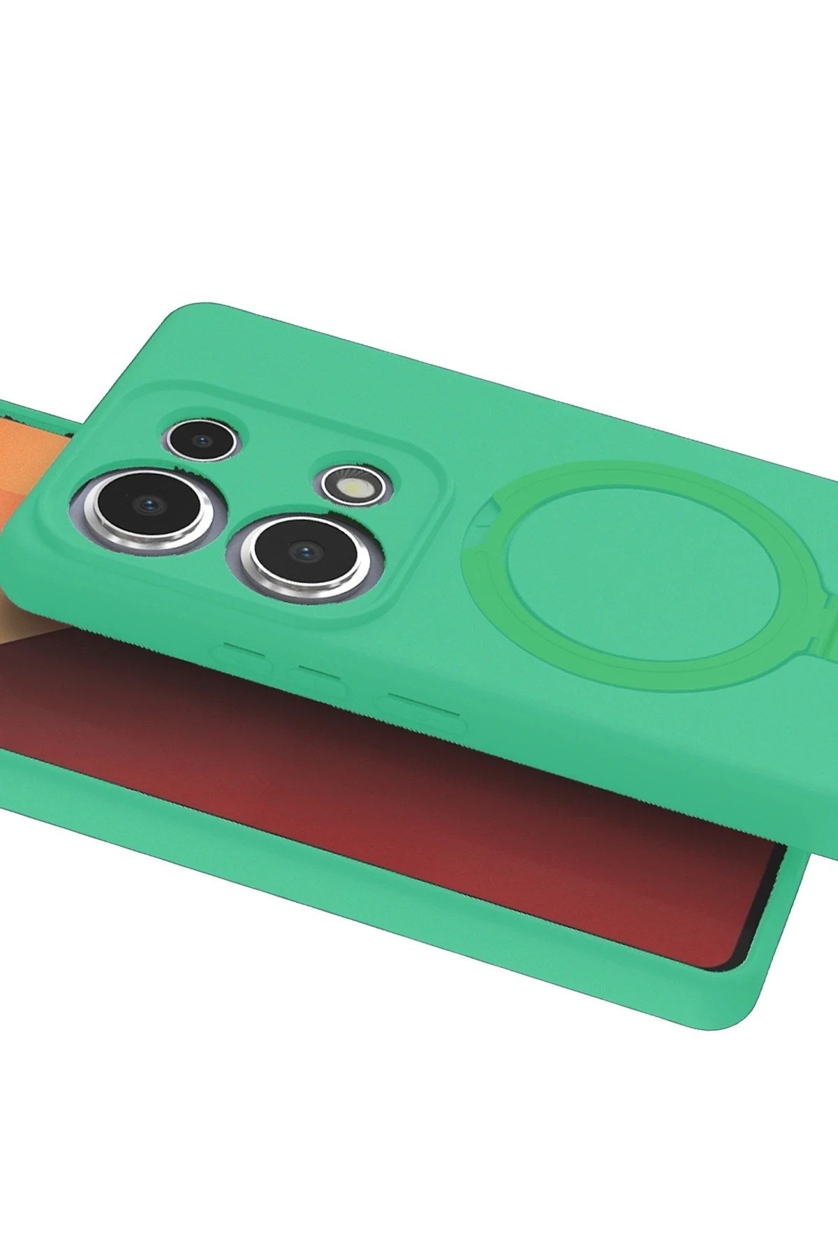 Mey İthalat® Redmi Note 13 Pro 4G Regal Magsafe Standlı Kapak - Yeşil