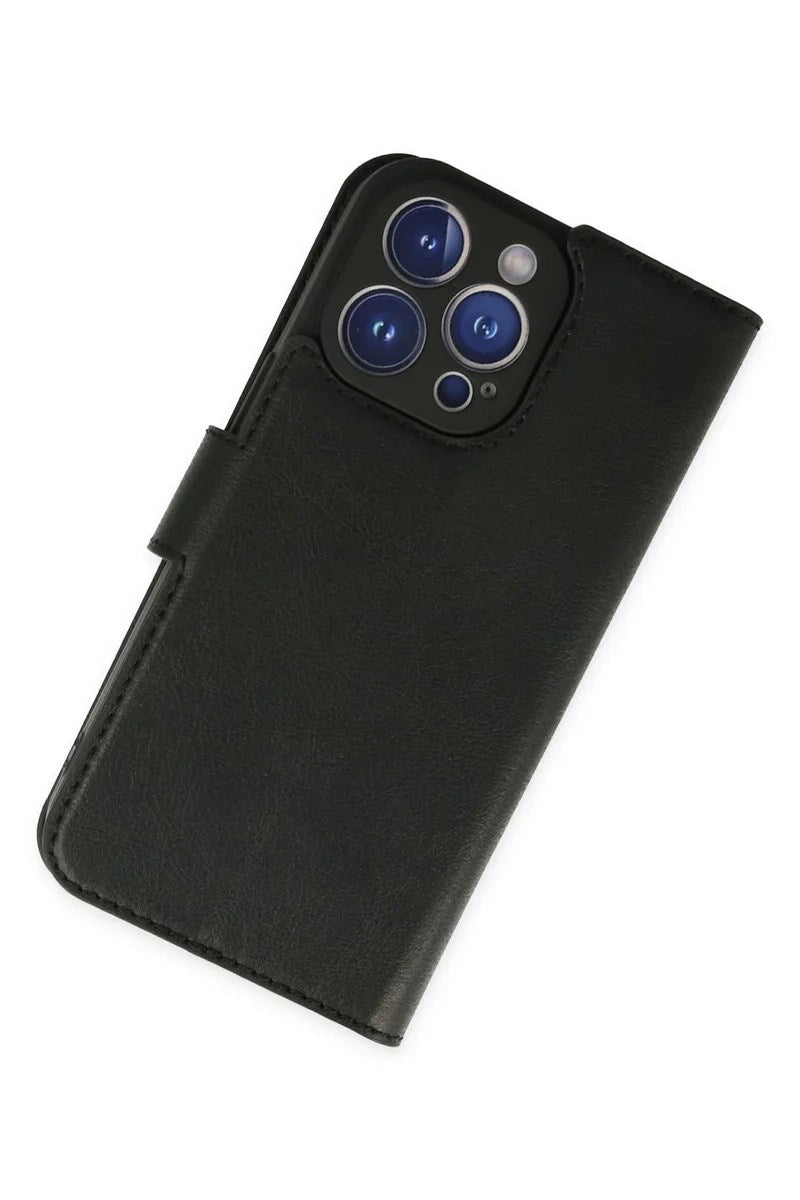 Mey İthalat® iPhone 14 Pro Kılıf Trend S Plus Kapaklı Kılıf - Siyah