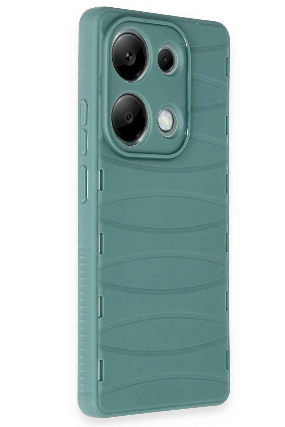 Mey İthalat® Redmi Note 13 Pro 4G Kılıf Bibercas Silikon Kapak - Koyu Yeşil