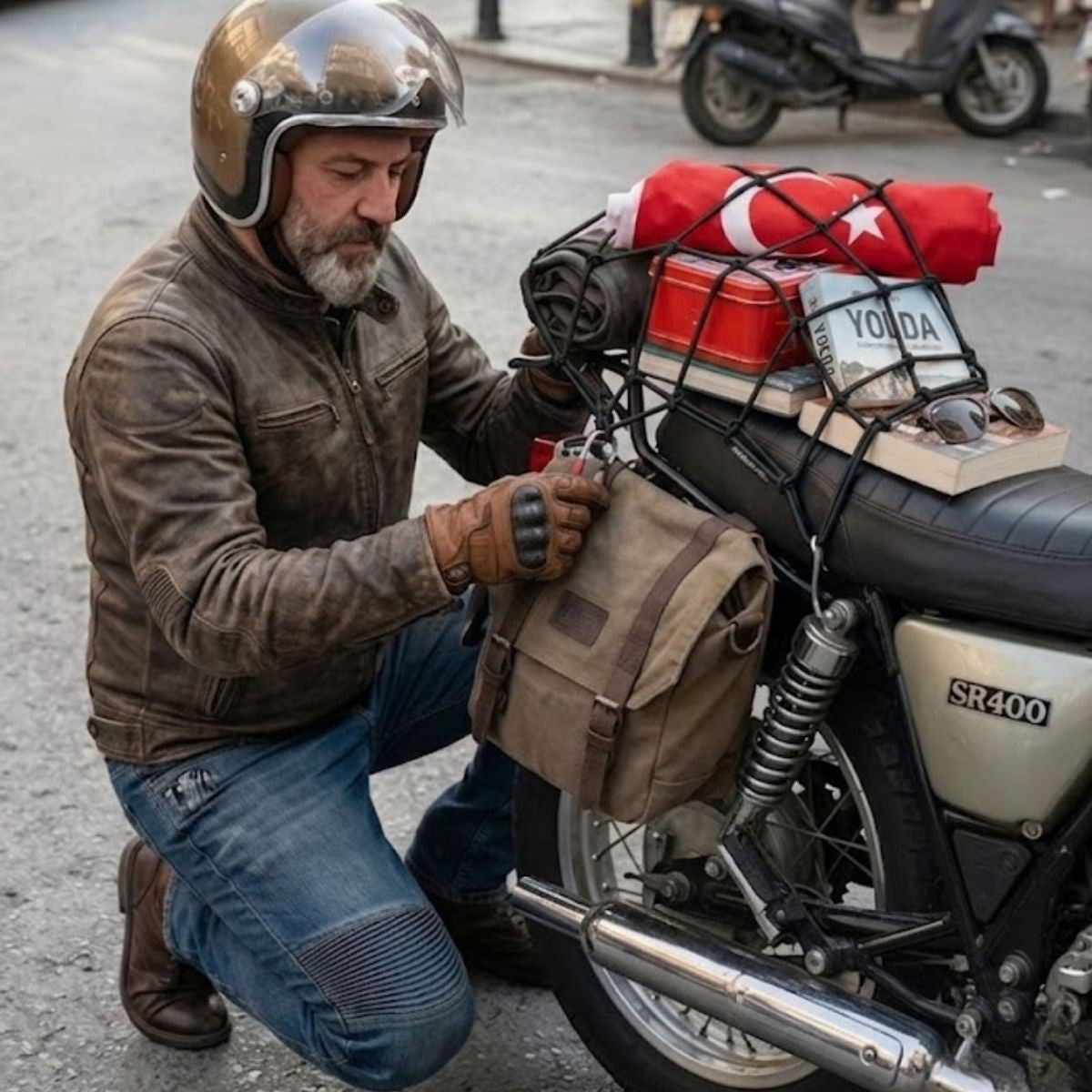Kask Esnek Motosiklet Kask ve Bagaj Filesi – Kask Sabitleyici Plastik Kancalı Taşıma Ağı 35x35 cm