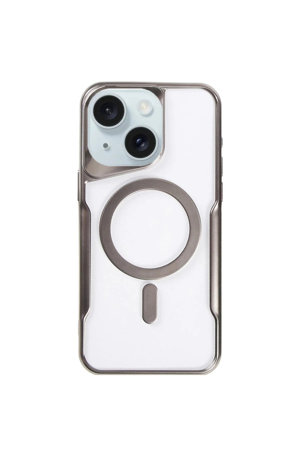 Mey İthalat® iPhone 15 Plus Kılıf Boyi Magsafe Silikon Kapak - Titan Gri
