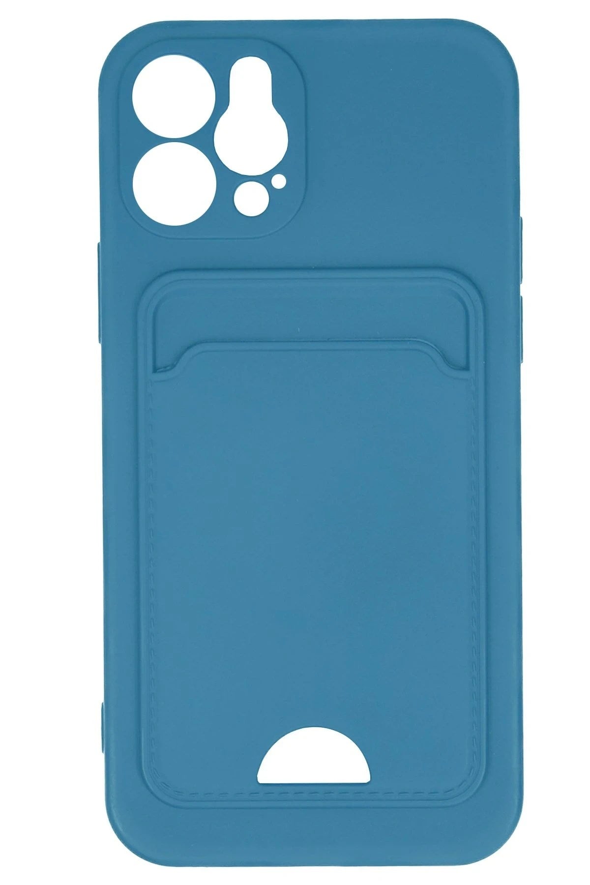 Mey İthalat® iPhone 12 Kılıf Kelvin Kartvizitli Silikon - Mavi