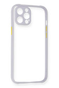 Mey İthalat® iPhone 12 Pro Kılıf Miami Şeffaf Silikon - Lila
