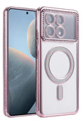 Mey İthalat® Poco X6 Pro Joke Simli Magneticsafe Kılıf - Pembe