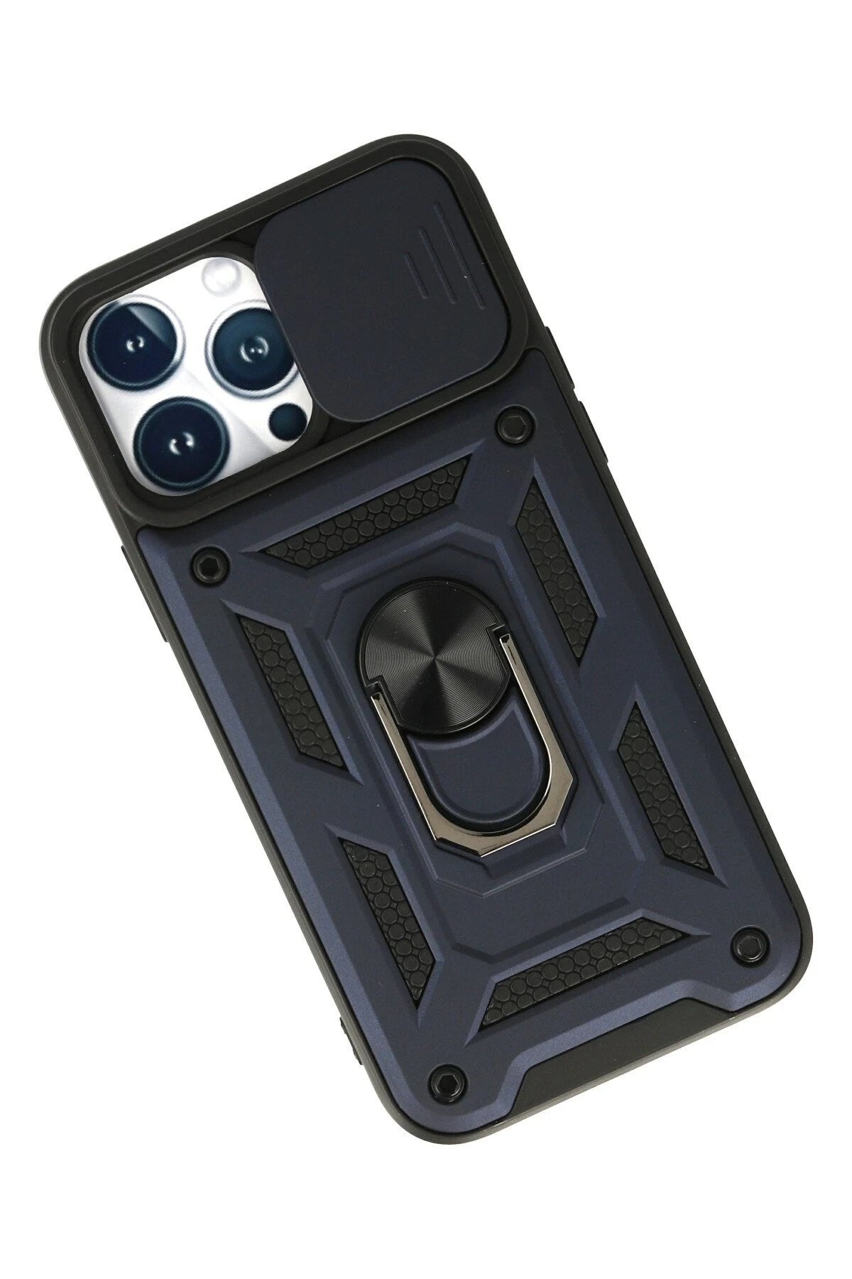 Mey İthalat® iPhone 13 Pro Kılıf Pars Lens Yüzüklü Silikon - Lacivert