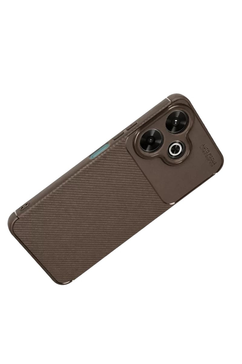 Mey İthalat® Redmi 13 4G Kılıf Auto Focus Karbon Kapak - Kahverengi