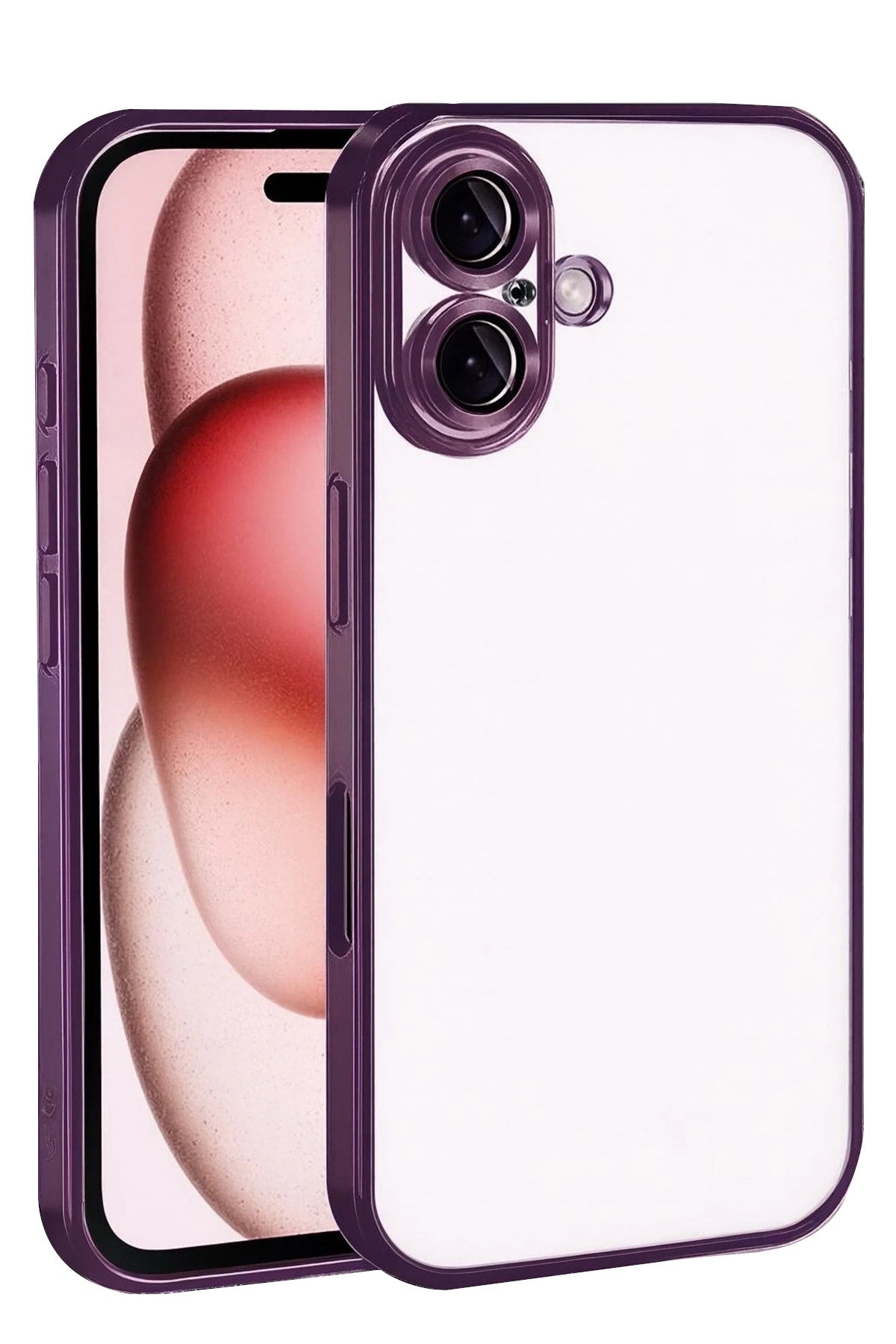 Mey İthalat® iPhone 17 Lensli Silikon - Açık Mor