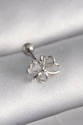 Mey İthalat® 316L Çelik Gümüş Renk Zirkon Taş Detay Kurdele Model Tragus Piercing