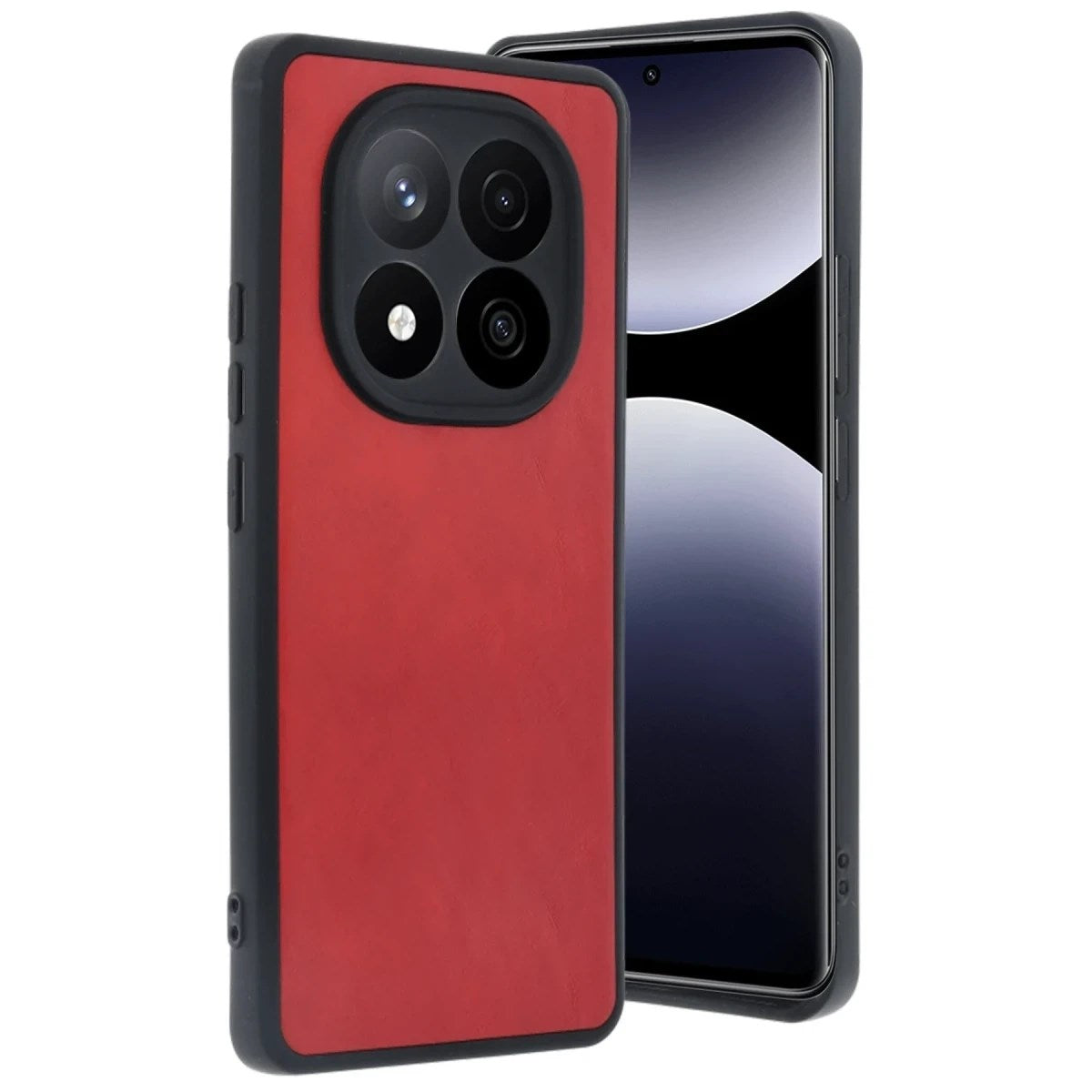 Mey İthalat® Redmi Note 14 Pro 4G Kılıf Aras Deri Kapak - Kırmızı
