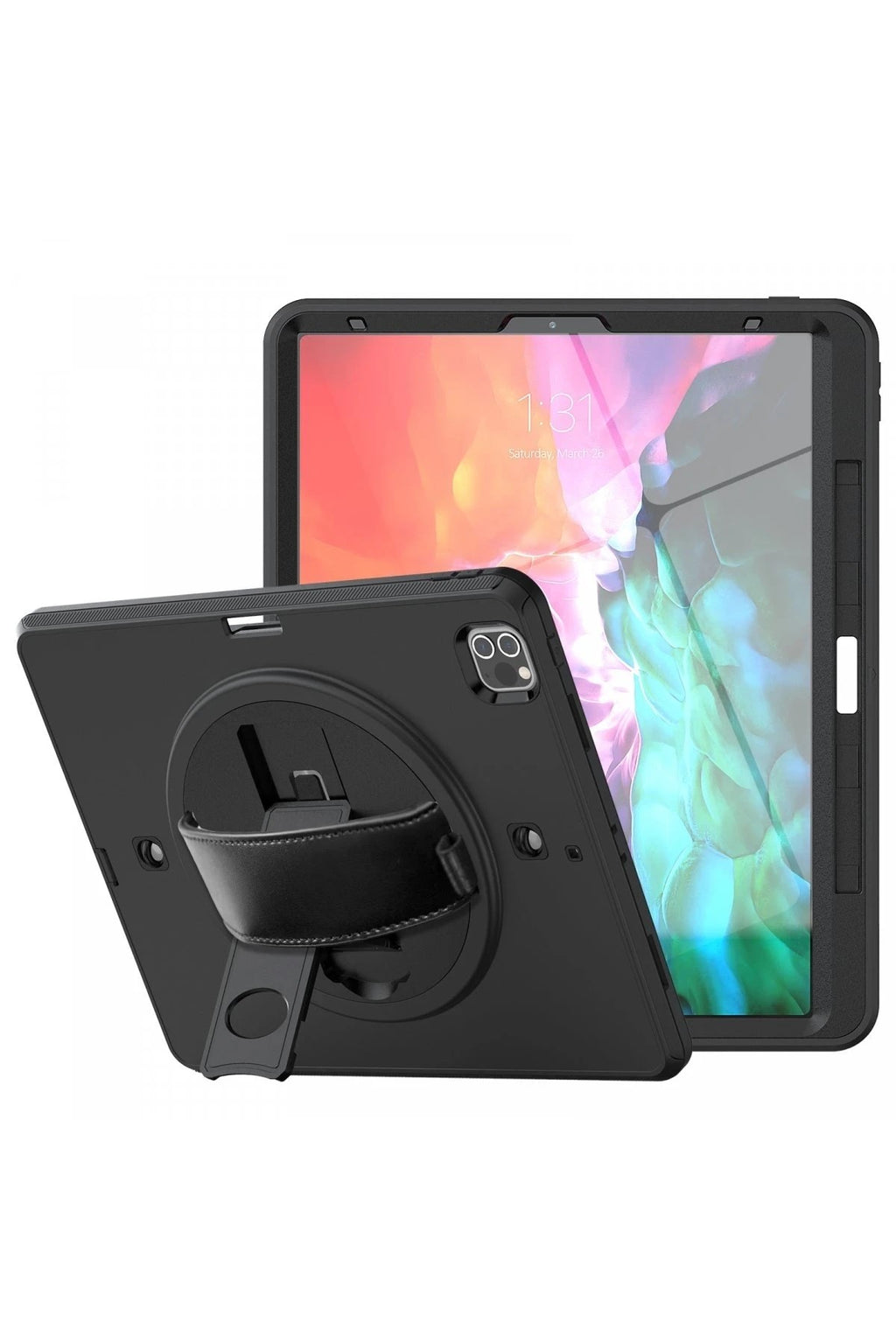Mey İthalat® iPad Pro 12.9 (2021) Kılıf Strap-C Otterbox Tablet Kapak - Siyah