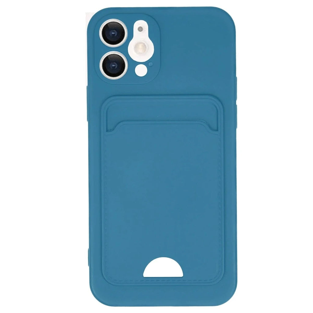 Mey İthalat® iPhone 12 Kılıf Kelvin Kartvizitli Silikon - Mavi