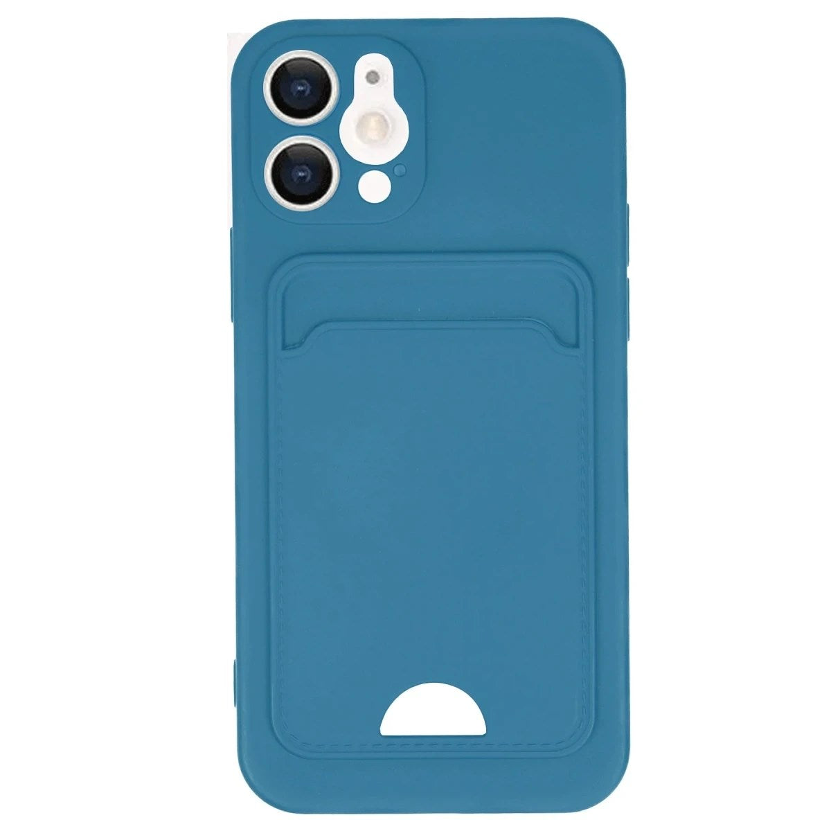 Mey İthalat® iPhone 12 Kılıf Kelvin Kartvizitli Silikon - Mavi
