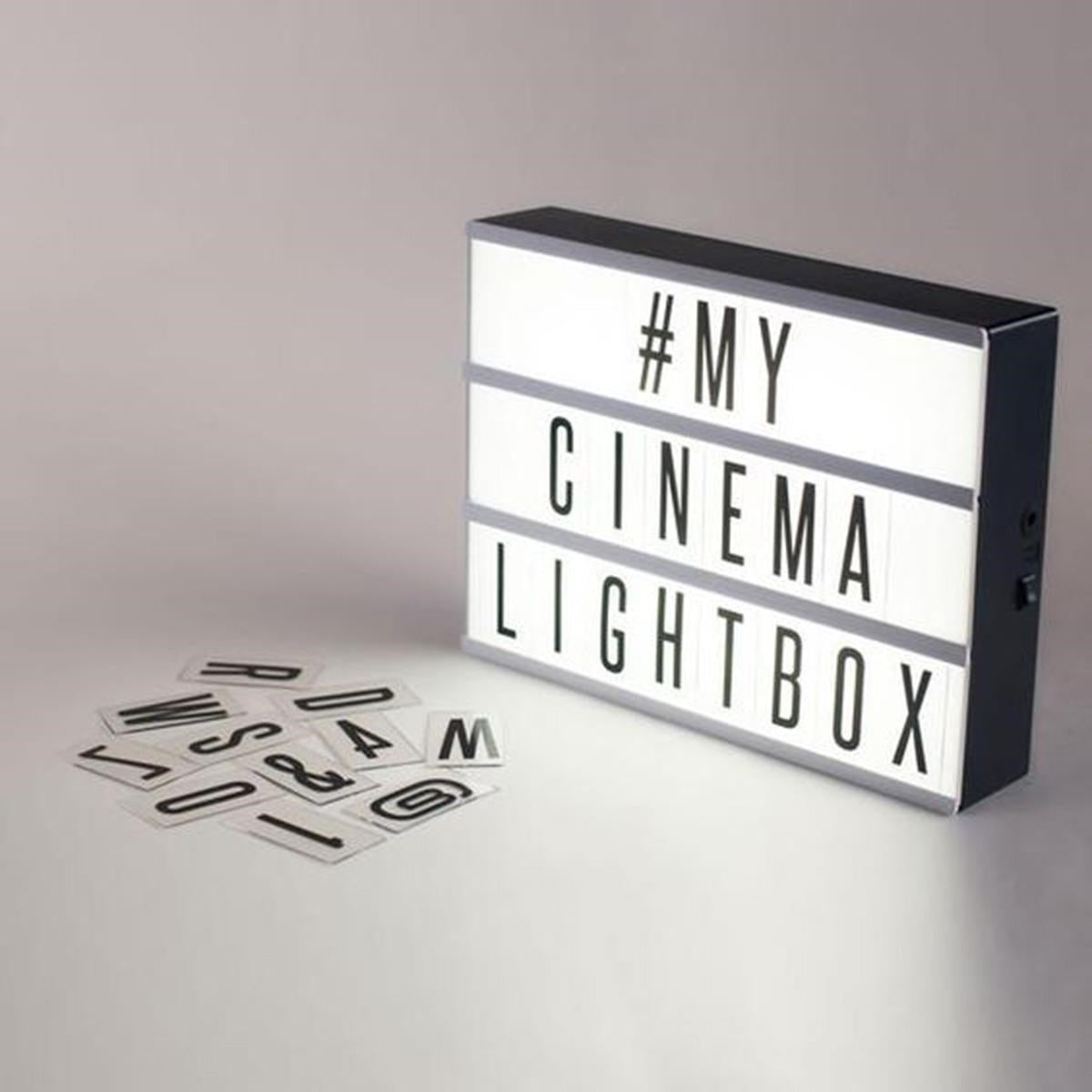 Cinematic Harflerle Işıklı Mesaj Veren Pilli Light Box Led Pano