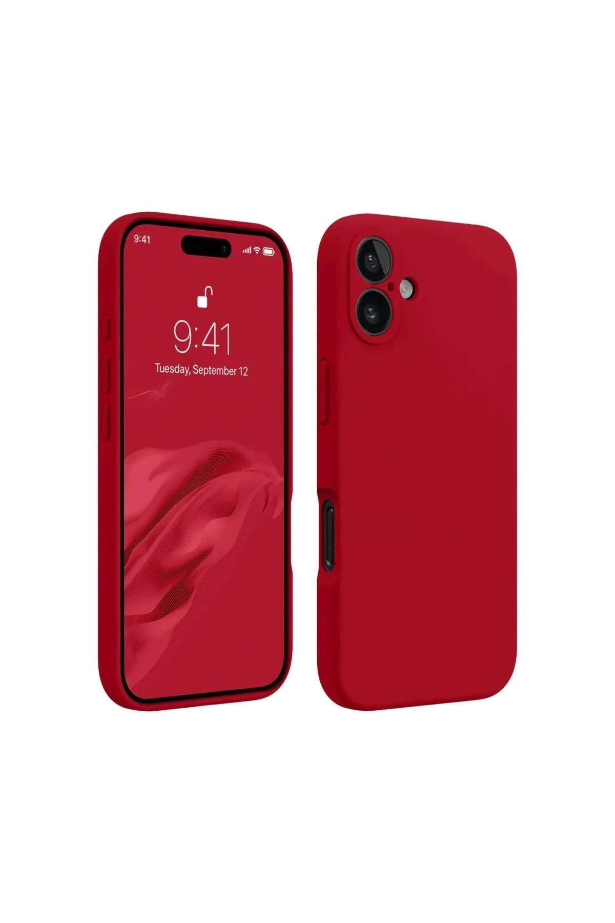 Mey İthalat® iPhone 16 Kılıf First Silikon - Kırmızı