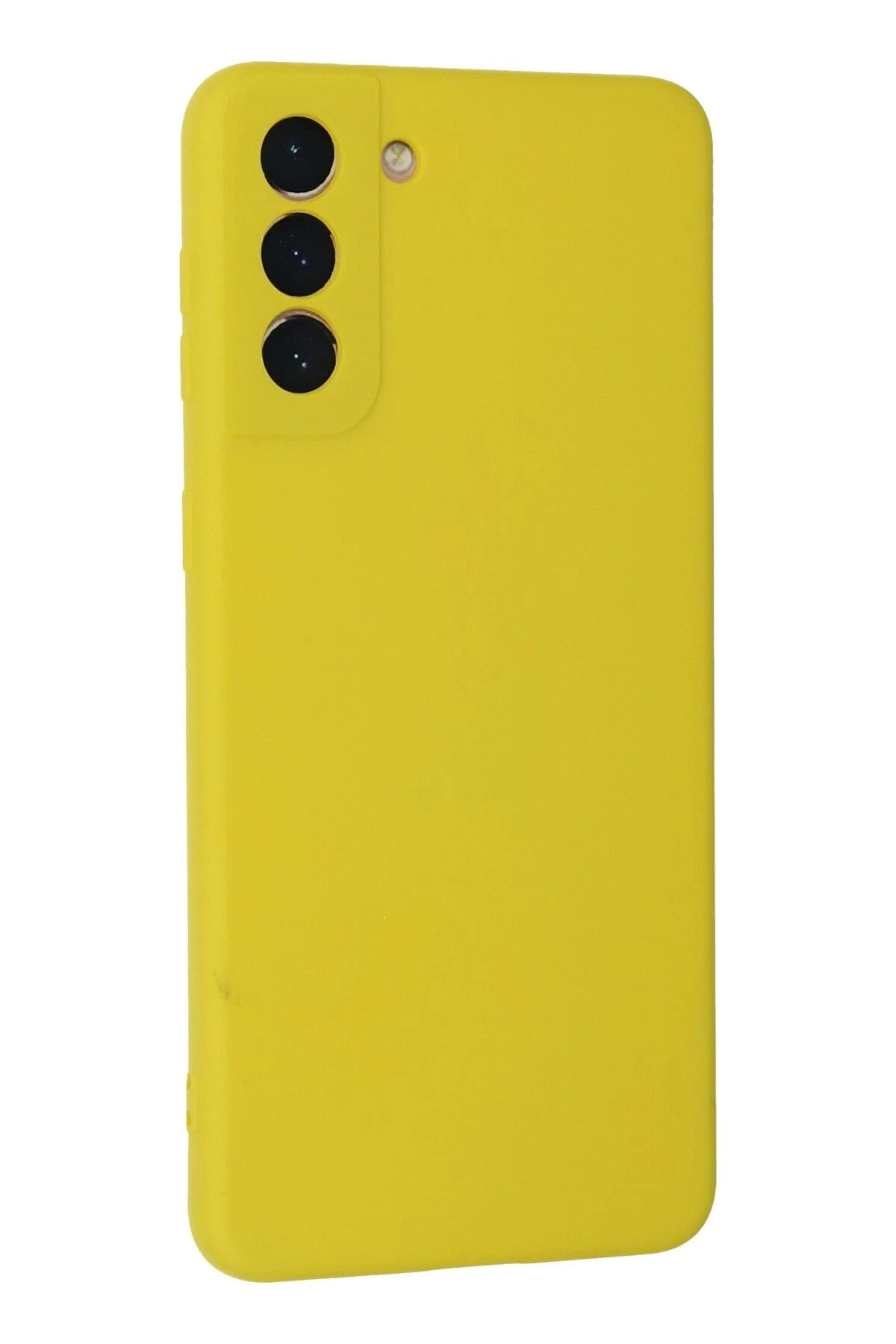 Mey İthalat® Samsung Galaxy S21 Plus Kılıf Nano içi Kadife Silikon - Sarı