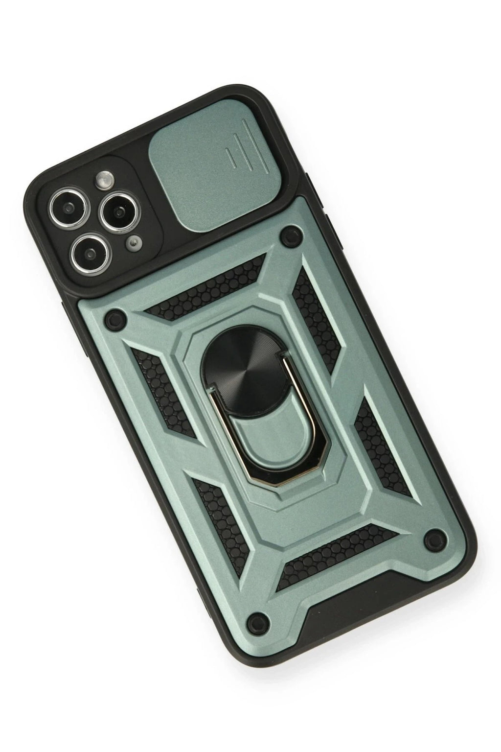 Mey İthalat® iPhone 11 Pro Kılıf Pars Lens Yüzüklü Silikon - Yeşil