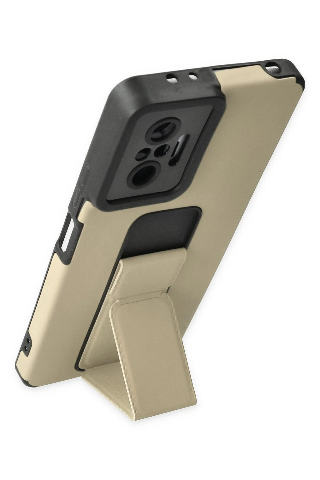 Mey İthalat® Redmi Note 10 Pro Kılıf Mega Standlı Silikon - Gold