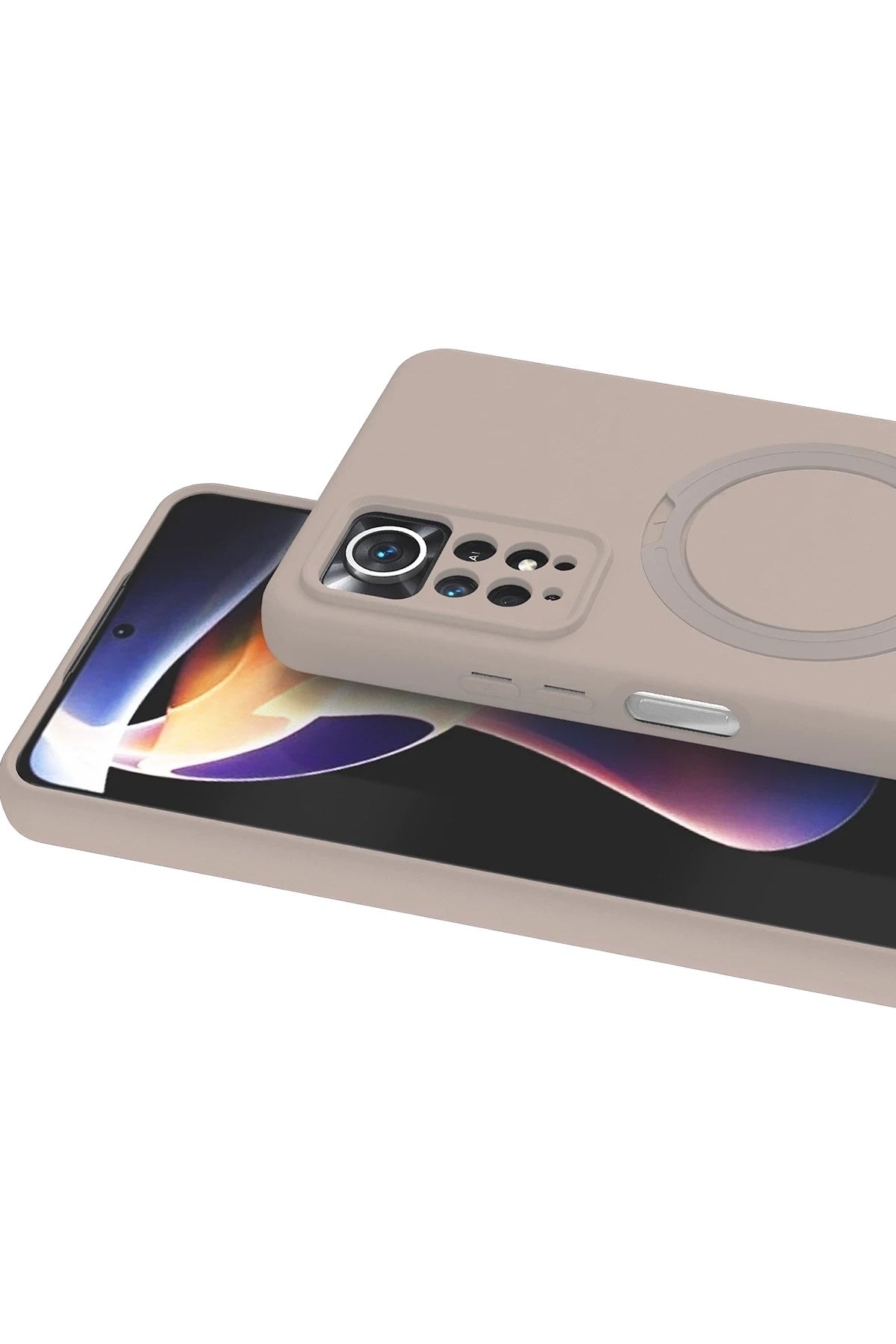 Mey İthalat® Redmi Note 12 Pro 4G Regal Magsafe Standlı Kapak - Çöl Titanyum