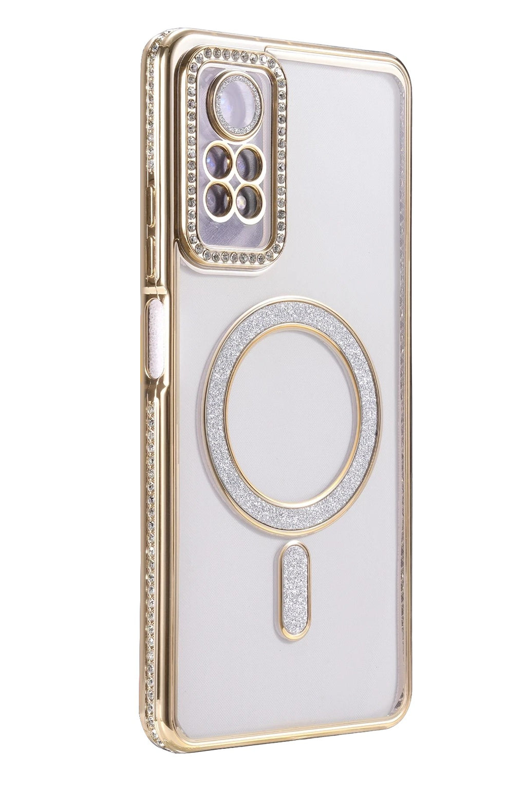 Mey İthalat® Redmi Note 12 Pro 4G Joke Simli Magneticsafe Kılıf - Gold