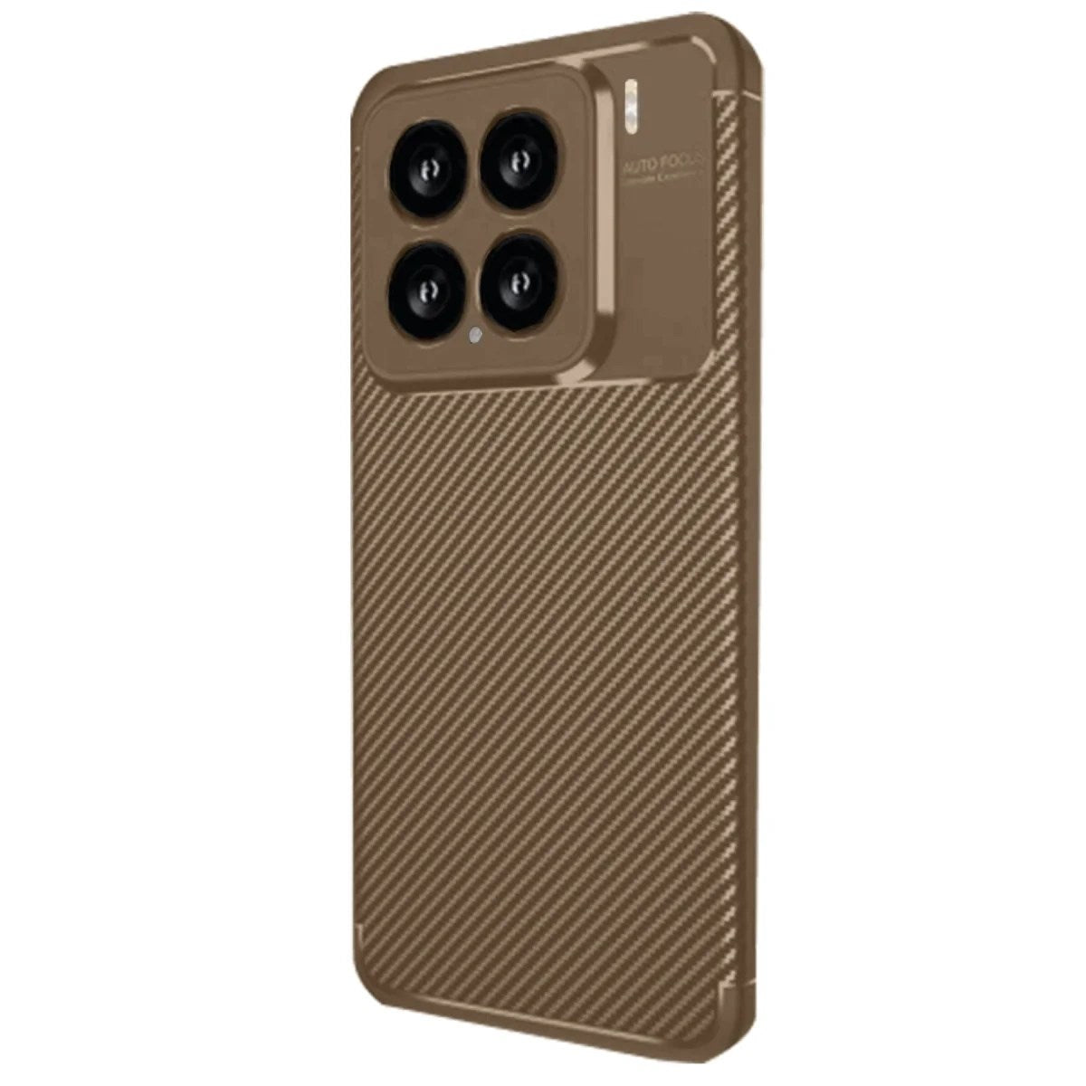 Mey İthalat® Mi 15 Kılıf Auto Focus Karbon Kapak - Kahverengi