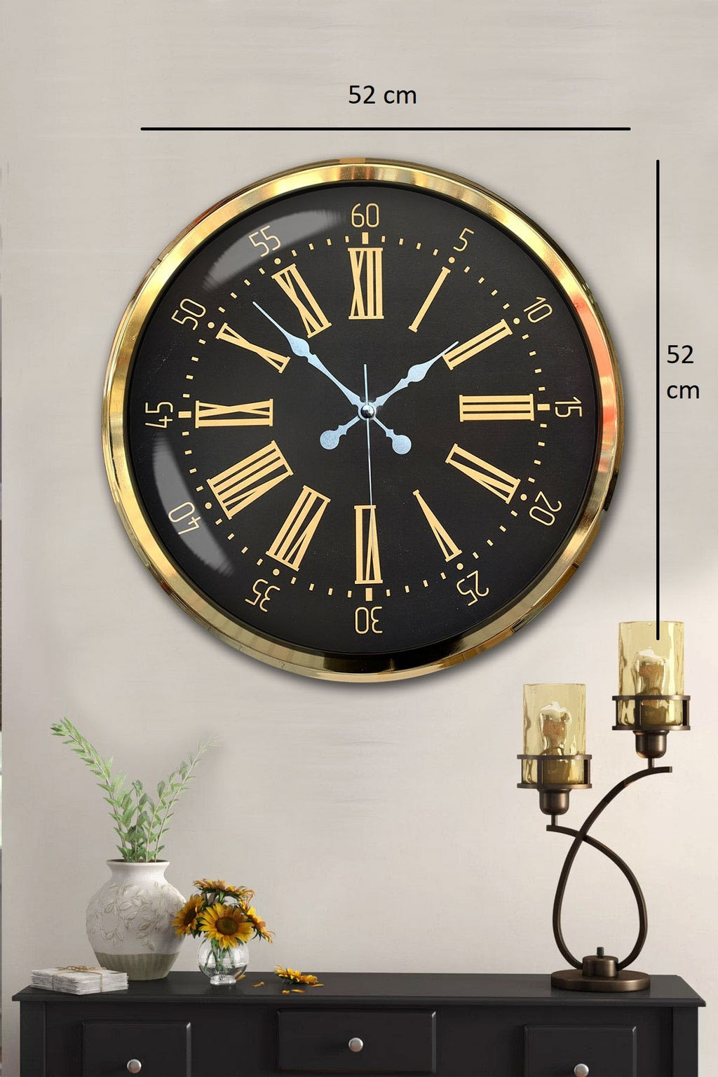 Prime Aurea Gold 52 Cm Metal Duvar Saati