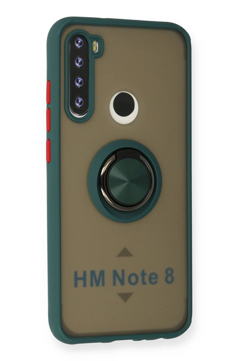 Mey İthalat® Redmi Note 8 Kılıf Montreal Yüzüklü Silikon Kapak - Yeşil
