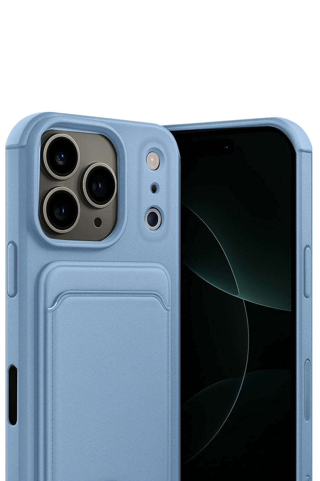 Mey İthalat® iPhone 17 Pro Kelvin Kartvizitli Silikon - Mavi