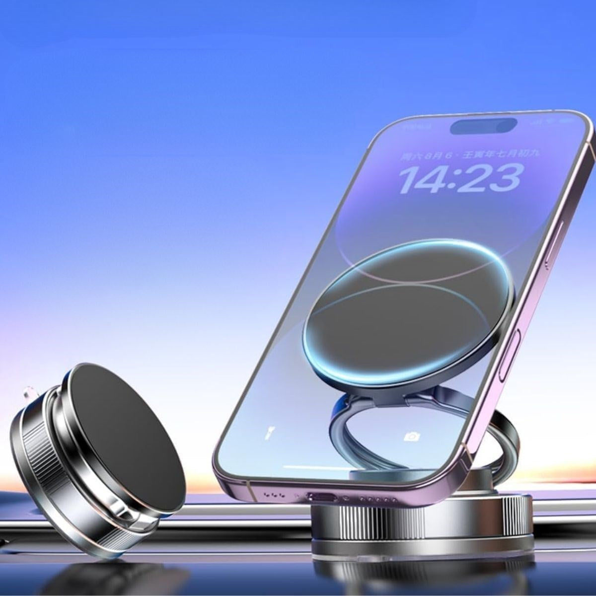 Vakumlu Manyetik Telefon Tutucu – Güçlü Vakum 360° Döner Araç İçi Telefon Standı, Ultra Sabit Manyetik Destekli Mobil Cihaz Aparatı