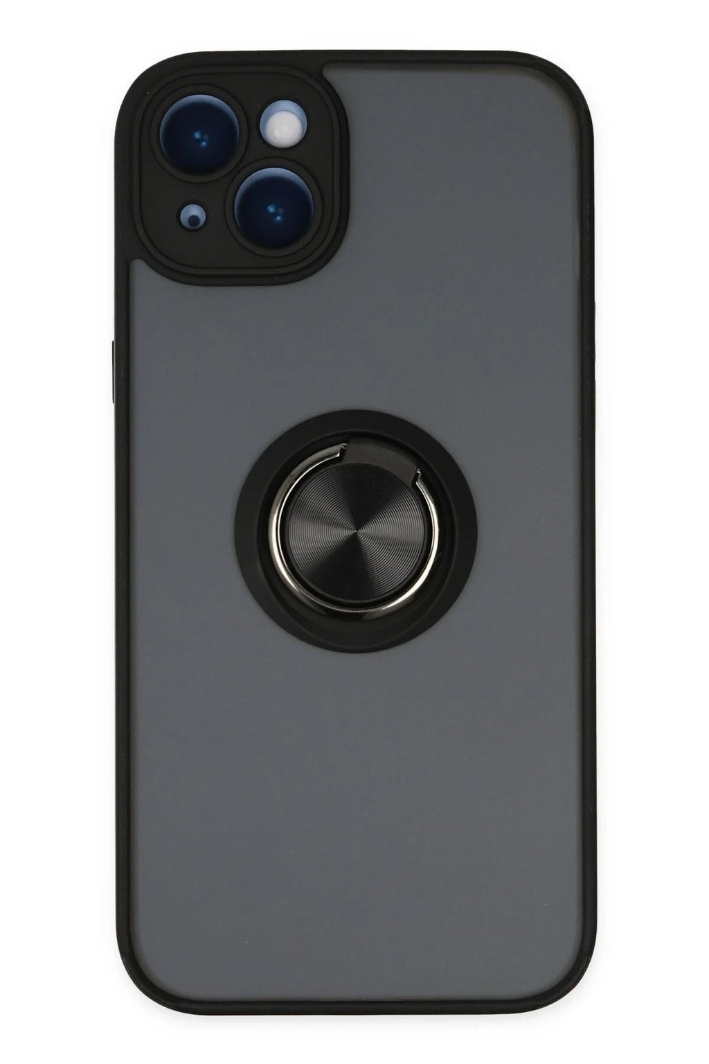 Mey İthalat® iPhone 14 Kılıf Montreal Yüzüklü Silikon Kapak - Siyah